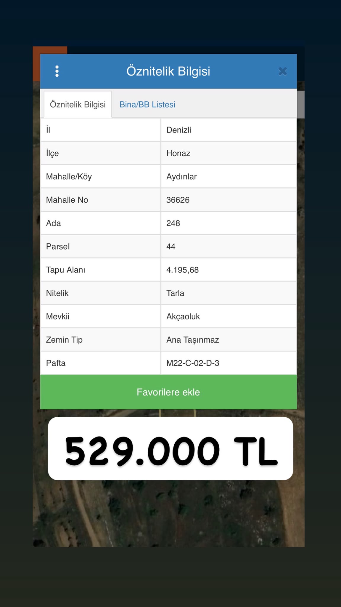 Honaz Aydınlar satılık tarla kapak görseli